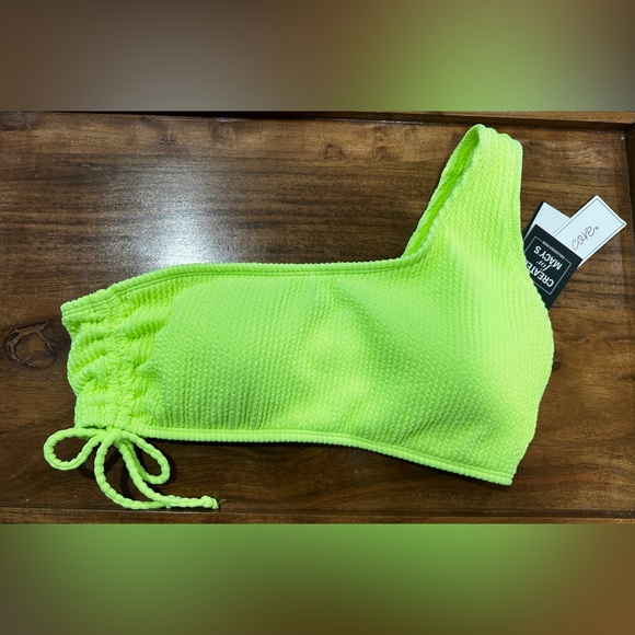 NWT Citron Yellow One Shoulder Bikini Top - Picture 5 of 12